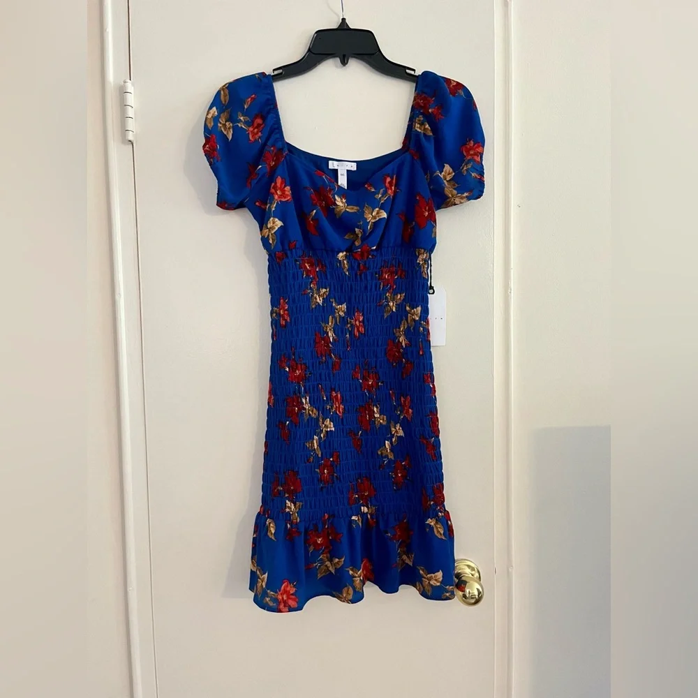 Leith | Dresses | Leith Floral Dress Blue Surf Color | Poshmark